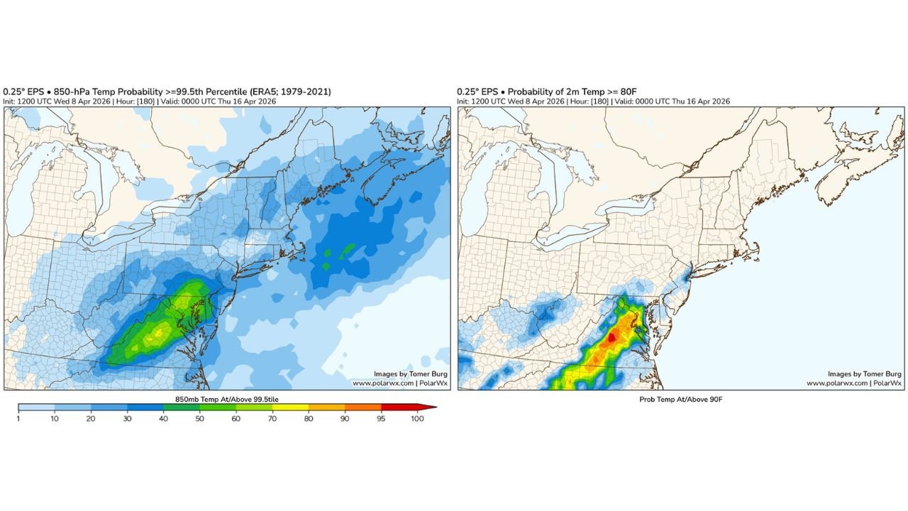 Mid Atlantic and Northeast States From Virginia Maryland Pennsylvania New Jersey to New York Could See First 90 Degree Heat Next Week So Residents Should Watch This Rare Early Season Surge