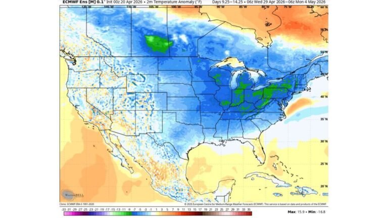 Midwest and Northeast Face Frost and Freeze Risk Into Early May as Well Below Average Temperatures Target Illinois, Indiana and Ohio Late This Month