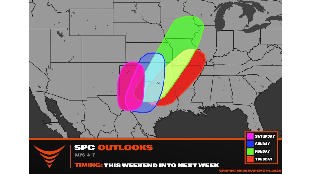 New Multi Day Severe Weather Alert Expands From Kansas Through Oklahoma Texas Missouri Illinois and Into Midwest So Residents Should Prepare For Tornado Threat Now