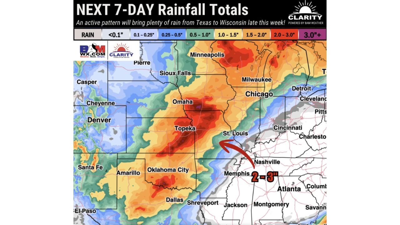 New Rain and Severe Weather Alert Issued for Texas, Oklahoma, Kansas, Missouri, Arkansas, Illinois and Wisconsin as Weekend System Targets Central U.S.