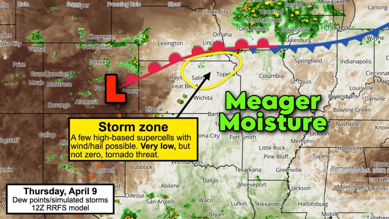 New Storm Zone Alert Highlights Northeast Kansas and Southeast Nebraska Risk Area So Residents Should Watch For High Based Severe Storms Thursday