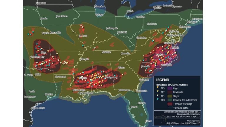 North Carolina and South Carolina Mark 15 Years Since the April 16 2011 Tornado Outbreak That Sent 32 Twisters Tearing 55 Miles Through Raleigh and Fayetteville