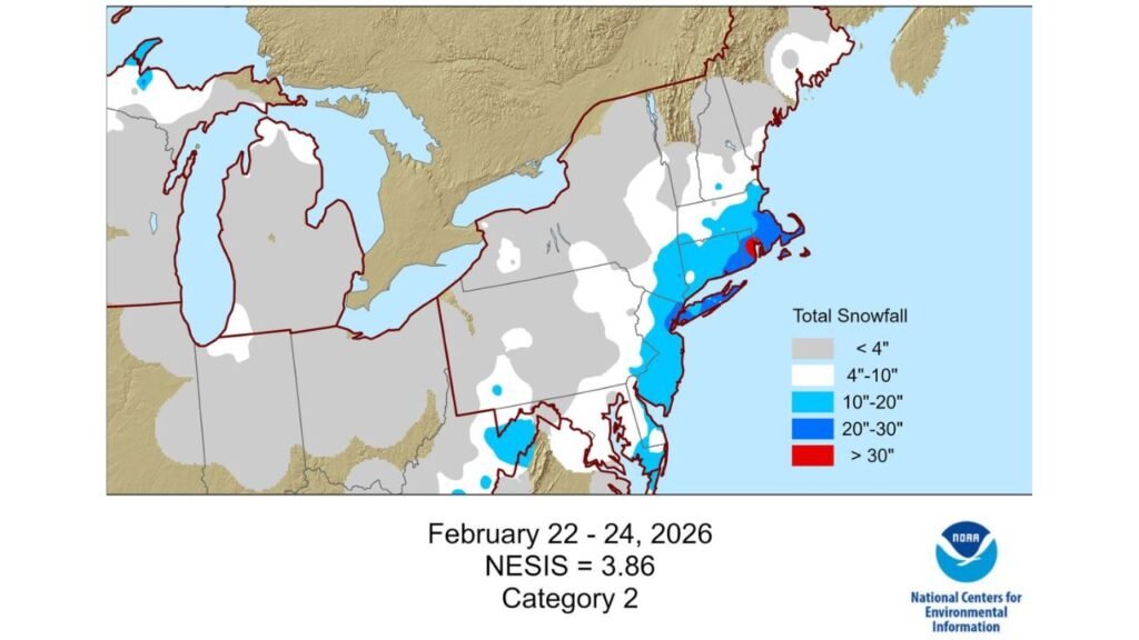 Northeast States Placed On Alert As February Snowstorm Ranked Category 2 Impact Event With Heavy Snow Across New York and New England