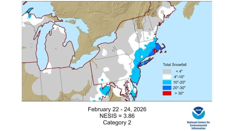 Northeast States Placed On Alert As February Snowstorm Ranked Category 2 Impact Event With Heavy Snow Across New York and New England