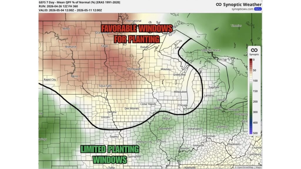 Northern Plains Farmers Get Favorable Planting Windows in Week 2 While Ohio Valley Faces Limited Field Access as Active Pattern Persists May 4 Through May 11