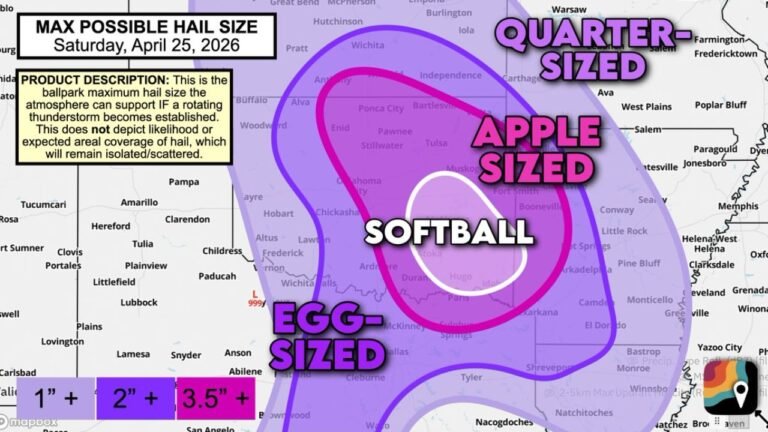 Oklahoma City and Tulsa Face Softball-Sized Hail Saturday as the Atmosphere Between 15,000 and 28,000 Feet Becomes a Hailstone Factory