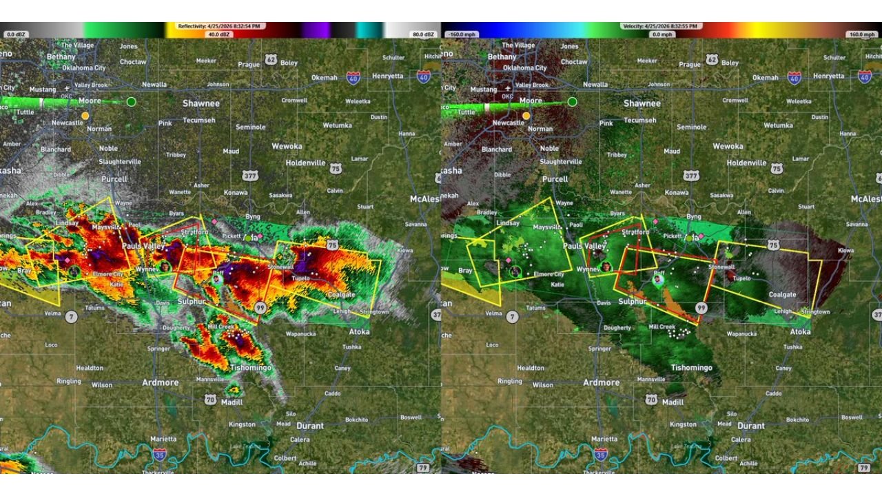 Oklahoma Tornado Window Closing Fast as Over-Convection Kills Supercell Structure and Storms Merge Into Wind and Hail Threat