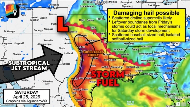 Oklahoma and Texas Hail Day Saturday as Baseball and Softball-Sized Hailstones Target Western Oklahoma and Texas Hill Country