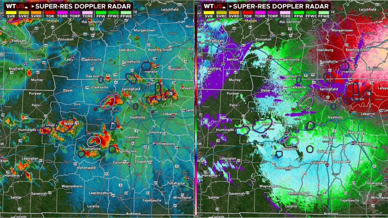 Strong Tornadoes Possible in Tennessee and Kentucky Tonight as Intense Low-Level Shear Meets Moderate Instability Near Nashville and Clarksville