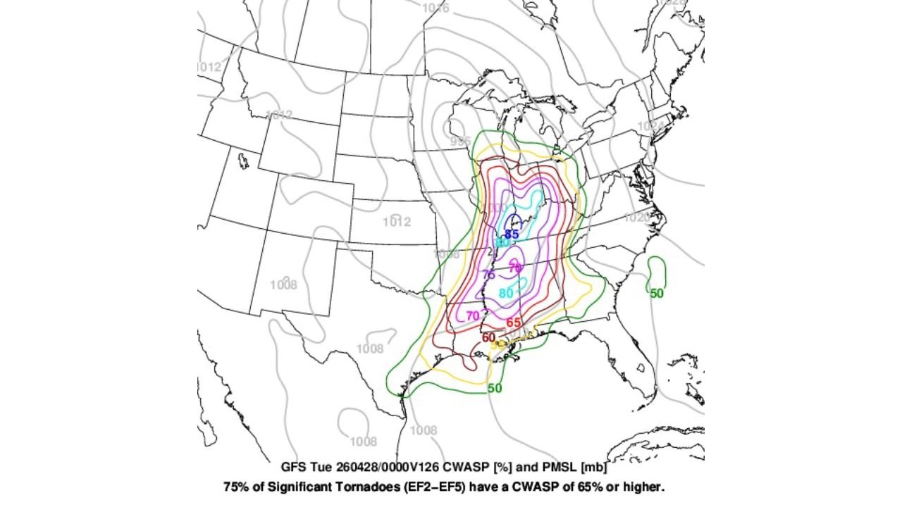 Tennessee, Alabama and Mississippi Face 85% Tornado Probability Monday as Two High-Risk Zones Target the Mid-South
