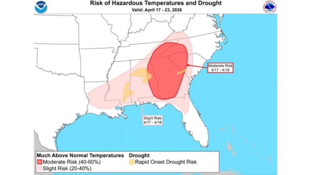 Tennessee, Georgia, Alabama and Carolinas Facing Rising Drought and Heat Risk So Residents Should Prepare for Worsening Conditions Next Week
