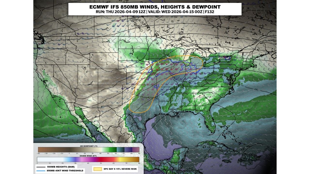 Texas, Oklahoma, Kansas, Missouri, Iowa, and Illinois Put on Alert as Tuesday Severe Weather Setup Targets Midwest Warm Front Zone