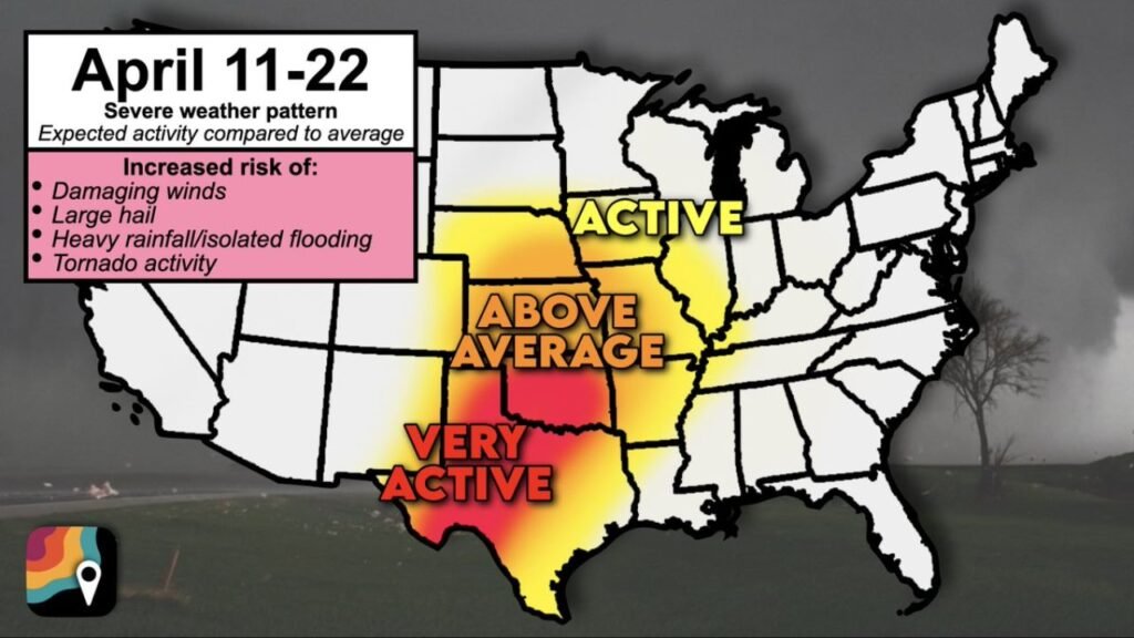 Texas Oklahoma Kansas Nebraska Iowa Severe Weather Alert Issued as Tornado Alley Enters Dangerous Mid April Phase