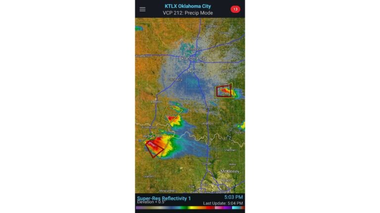 Tornado Warnings Active Near Wichita Falls and Ada at 5 PM as Two Separate Supercells Show Warnings on Radar Right Now
