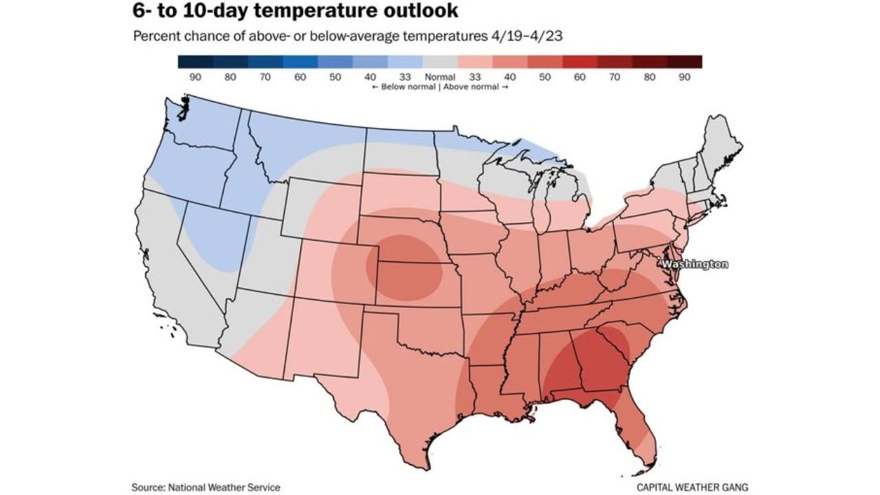 Washington D.C. Record Breaking April Heat Ends Abruptly Sunday as Cold Front Drops Temperatures From 90s to 50s Before a Brief Cool Week Gives Way to Another Warmup