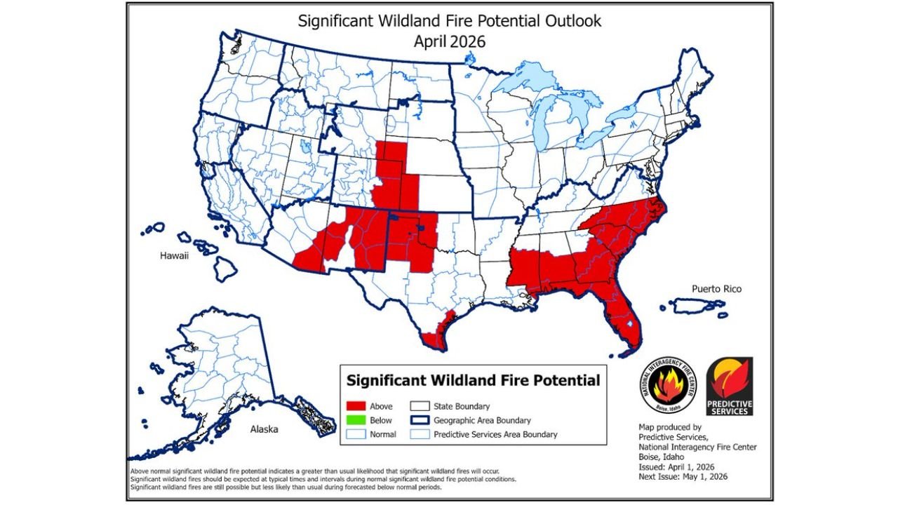 Wildfire Danger Alert Issued for South Carolina, Georgia, Florida and North Carolina as April Fire Risk Intensifies