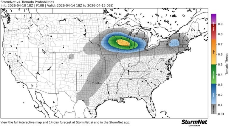 Wisconsin Minnesota and Upper Midwest Weather Alert New Elevated Tornado Threat Zone Emerging for Tuesday April 14 Residents Urged to Stay Ready