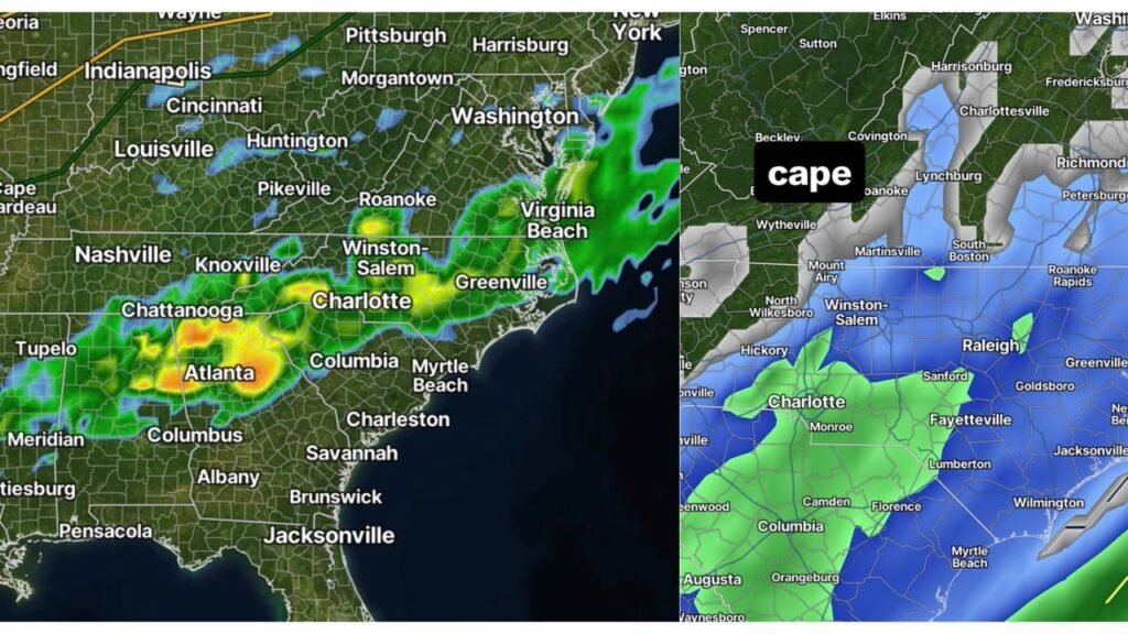 Charlotte, Atlanta and Chattanooga Face a Few Strong Thunderstorms Thursday With Beneficial Rain Expected Across the Carolinas and Georgia