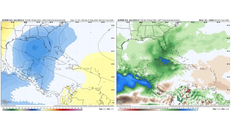 Early June Tropical System Possible From Western Caribbean Targeting Florida and Gulf Coast With Above Normal Rainfall Through June 7