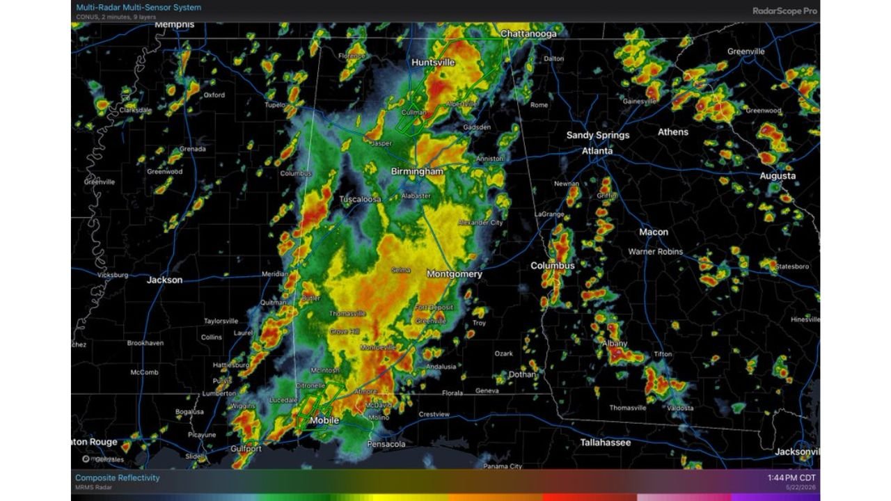 Flash Flood Warnings Active Across Alabama Tonight Covering Cullman, Morgan, Marshall, Madison, and Jackson Counties in the North and Mobile and Baldwin Counties in the South With Isolated Tornado Possible