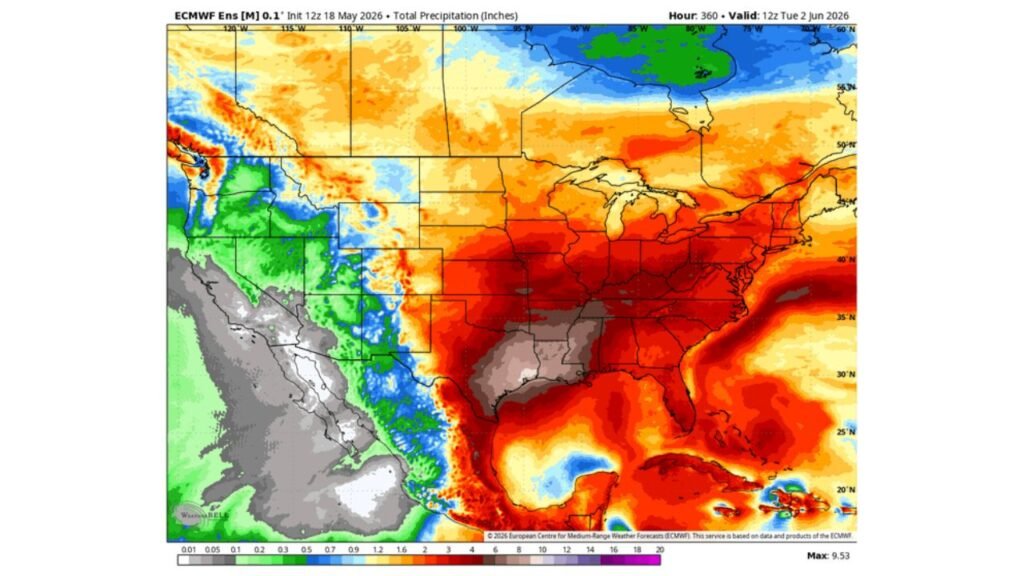 Flooding Could Become Major Story for the South as Very Wet Pattern Brings Up to 9.53 Inches of Rain Through June 2 Targeting Texas, Louisiana, Mississippi and Alabama