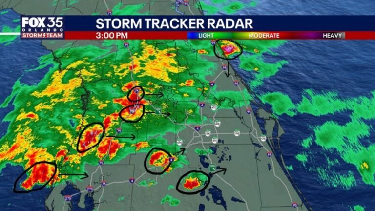 Florida Faces Multiple Rotating Storms Moving Toward Orlando and Space Coast With Hail, Wind and Brief Tornado Possible as Severe Risk Higher Near Orlando Than Tampa Tuesday May 12 at 3:00 PM