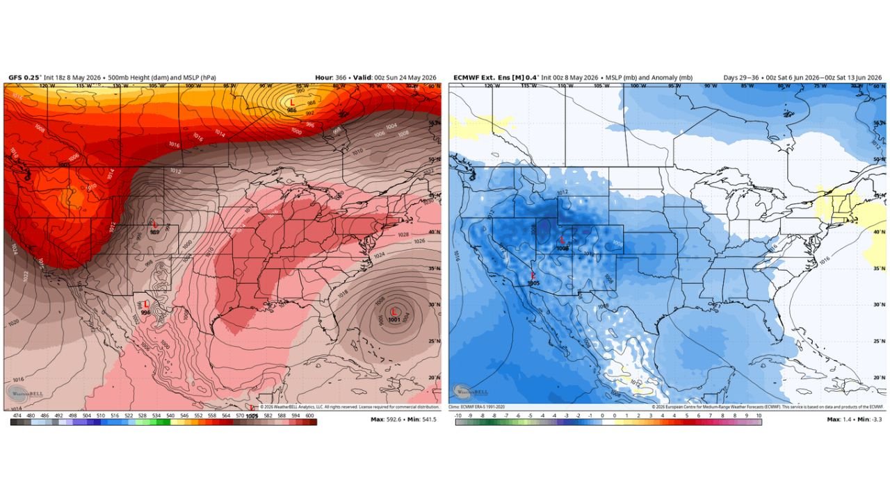 Gulf Coast and Atlantic Face Early Season Tropical Development Possible by June as Long Range Models Show Storm System Forming While Plains Pattern Shifts Dramatically by Late May