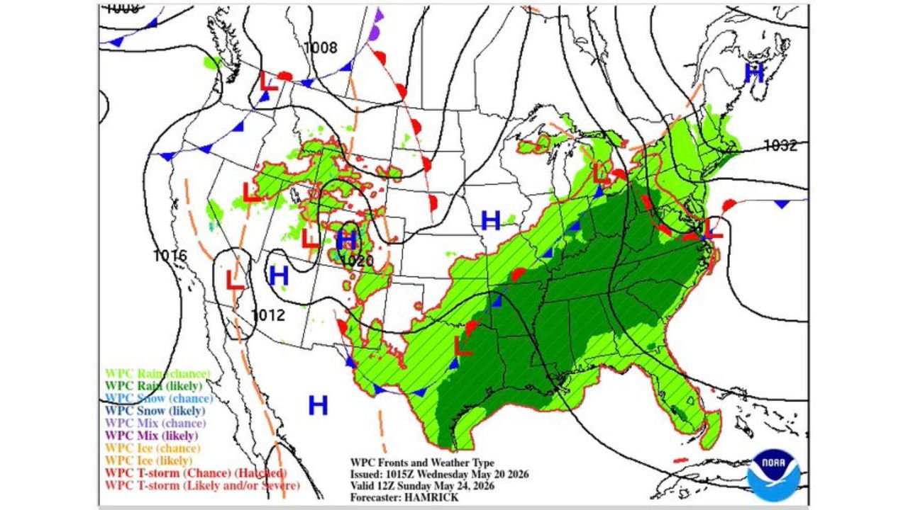 Indiana Indy 500 Race Day Faces Scattered Rain and Isolated Storms Sunday May 24 With Stalled Front Bringing Nearly Daily Rain Through the Weekend