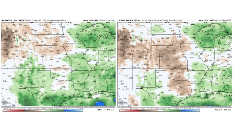 Kansas, Oklahoma, Nebraska and Colorado Face Sharply Different 30-Day Rainfall Outlooks May 22 Through June 22 as Back to Back Model Runs Show Dramatic Forecast Shifts in Just 24 Hours