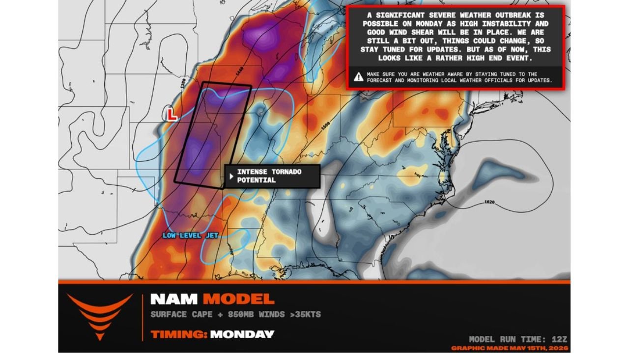 Nebraska and Iowa Face Intense Tornado Potential Sunday May 17 Into Monday May 18 as Significant Severe Weather Outbreak Looks Like a Rather High End Event Across the Great Plains