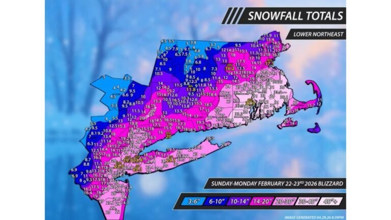 New York, New Jersey, Pennsylvania, and New England Witness Historic Blizzard With 30–40+ Inch Snow Bands Leaving Sharp Local Differences Across the Region