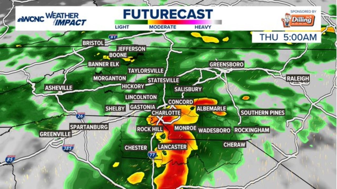 North Carolina and South Carolina Finally Get Much-Needed Rain Wednesday Night Through Thursday as Charlotte, Concord and Rock Hill Face 0.25 to 1.00 Inch Totals