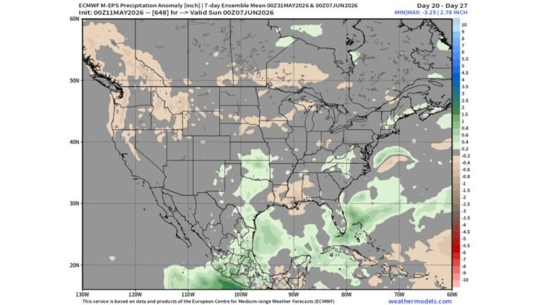 North Central United States Faces Drier Than Normal Conditions Into Early June as El Nino Forces Moisture South With Drought Areas at Risk Through Sunday June 7