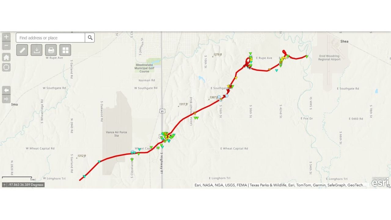 Oklahoma Damage Survey Update: Enid Tornado Upgraded to EF4 With 180 mph Peak Winds, 10.4 Mile Path and 600 Yard Width After April 23 Strike Near Vance Air Force Base