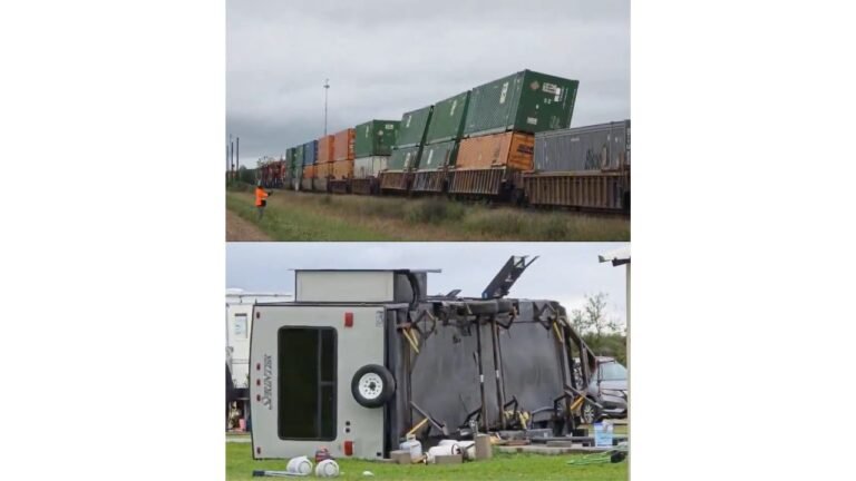 Point Comfort, Texas Hit by Major Damage After 119 MPH Wind Gust From Severe Storm Derails Train Cars and Overturns Vehicles