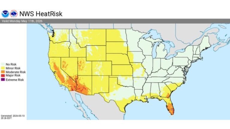 Southeast United States, Southwest United States and Northern Great Plains Face Severe Storms, Critical Fire Weather and Moderate Heat Risk Monday May 11