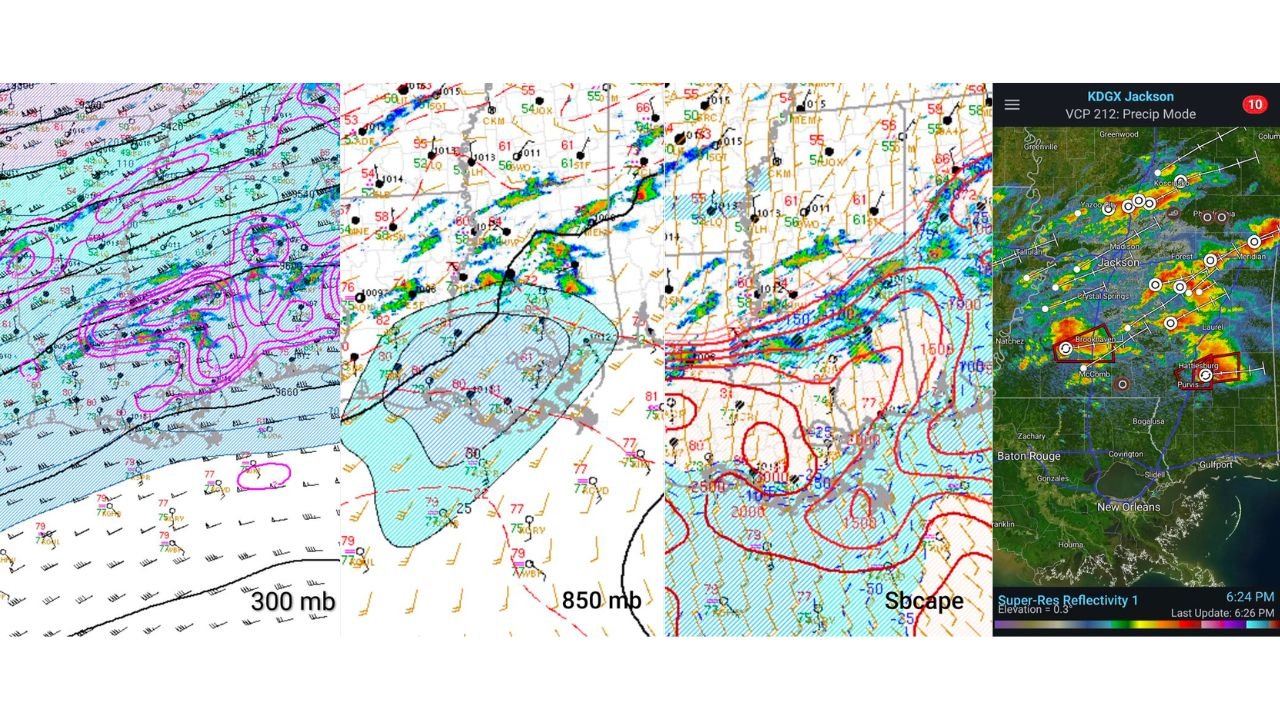 Violent Tornadoes and Large Hail Threatening Brookhaven, McComb and Hattiesburg as Dangerous Storms Move Through Southwest Mississippi Wednesday Evening