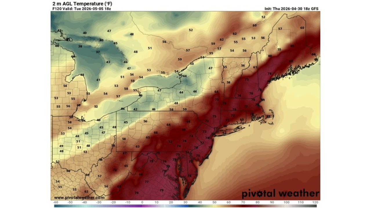 Tuesday May 5 Offers the Best Weather Day of the Week East of the Appalachians Before Cold Front Arrives Late